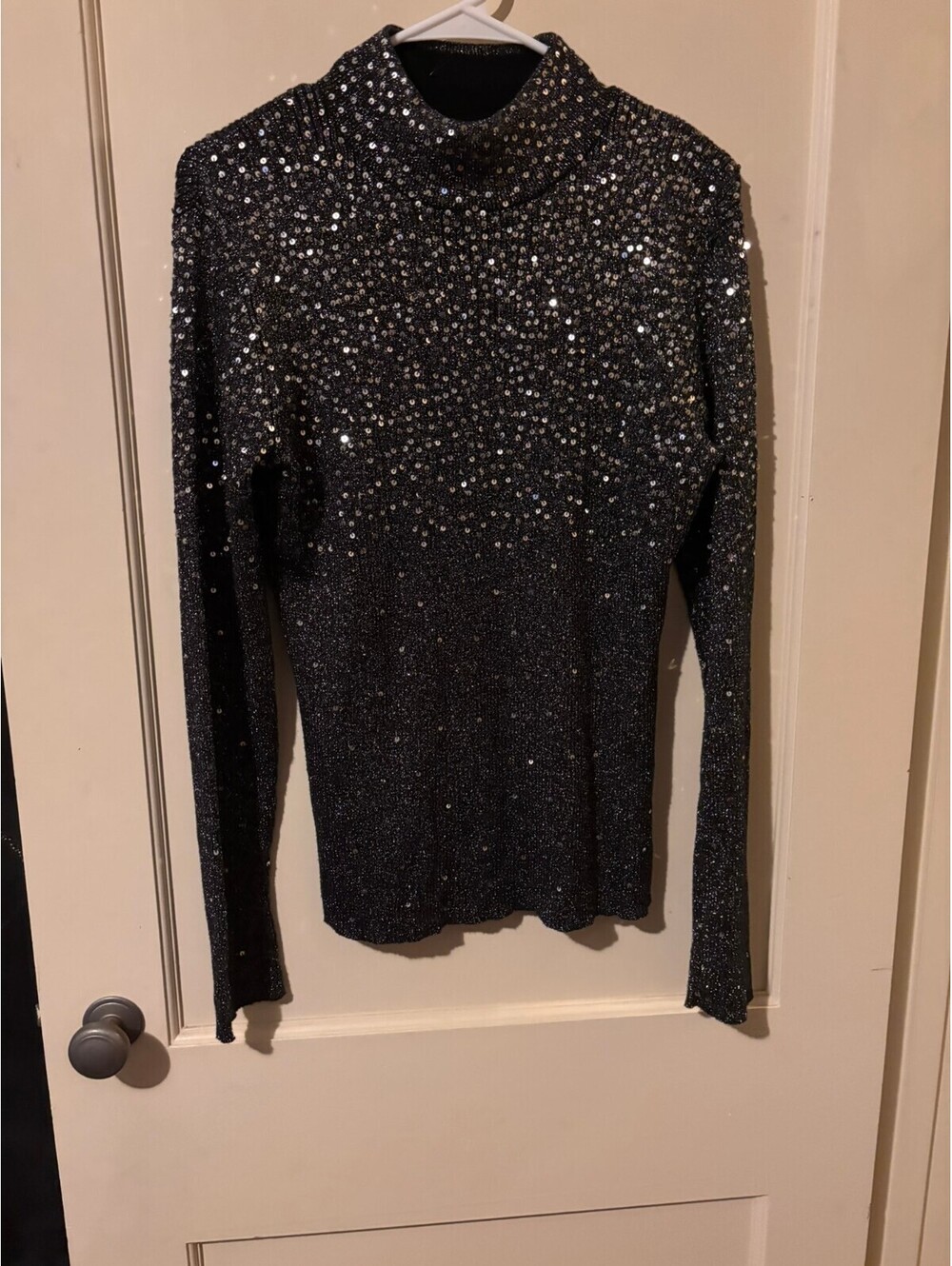Dress barn Collection black sequin sweater XL